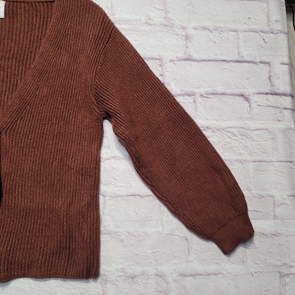 Chriselle Lim Cardigan Sweater Women Small Brown Cleo Button Ribbed Knit Cozy - Picture 7 of 14